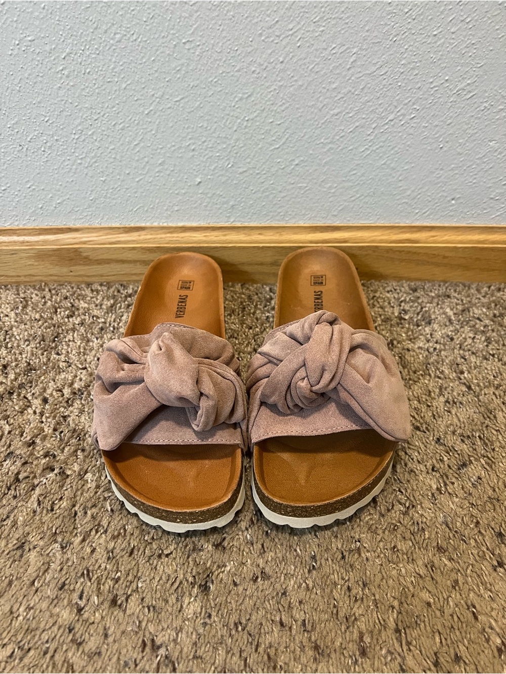 Womens Taupe Knot Slide Sandals - (Brand Unspecified)